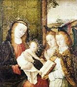 Jan provoost Madonna and Child with two angels painting